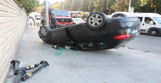 Üsküdarda Otomobil Takla Attı: 2 Yaralı