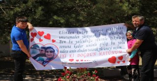 Bebeğiyle Şehit Olan Eşinin Doğum Gününü Mezarı Başında Kutladı