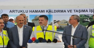 Tarihi Artuklu Hamamı Yeni Yerine Taşındı