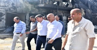 Türel Osbde Yanan Fabrikayı Ziyaret Etti