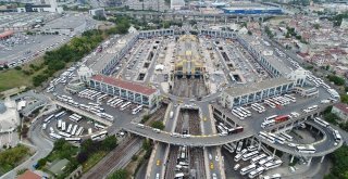 Otogardaki Bayram Yoğunluğu Havadan Görüntülendi