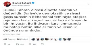 Bahçeli: Suriyenin Geleceğinde Esad Yer Almamalıdır