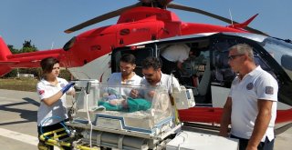 Kalbi Duran Yeni Doğmuş Bebeğin İmdadına Ambulans Helikopter Yetişti