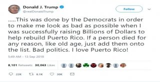 Trump: “Porto Ricoda 3 Bin Kişi Ölmedi”