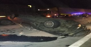 Aynı İstikamete Giden Tıra Otomobil Arkadan Çarptı; 1 Yaralı