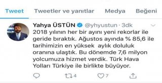 Thy Ağustos Ayında Tarihin En Yüksek Doluluk Oranını Yakaladı