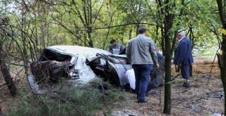 Sürücü Eğitmeni Otomobil İle Takla Atarak Ormanlık Alana Uçtu