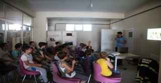 Kapaklı Halk Kütüphanesinde Çocuklara Yangın Eğitimi