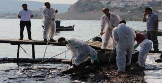 Foçada Denizdeki Kirlilik Havadan Görüntülendi