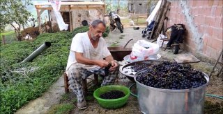 Emekli Öğretmen Üzüm Pekmezi Yapımında Geliştirdiği Yöntemle Saatler Süren İşi Dakikalara İndirdi