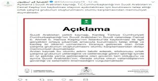 Suudi Arabistan Başkonsolosluğundan Cemal Kaşıkçı Açıklaması
