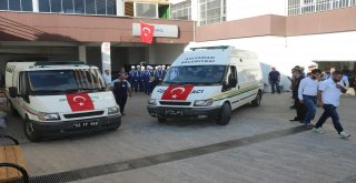 Morgdan Alınan Şehitler Tören Alanına Götürüldü