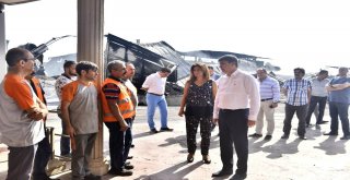 Türel Osbde Yanan Fabrikayı Ziyaret Etti
