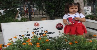 Şehit Babasına Bayram Şekeri Getirdi