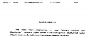 Makam Odasında Güne Soruşturma