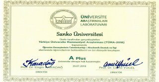Sanko Üniversitesi, “A Plus Üniversite” Oldu