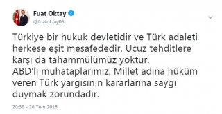 Cumhurbaşkanı Yardımcısı Oktay: “Abd, Türk Yargısının Kararına Saygı Duymak Zorunda”