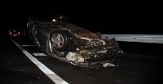 Otomobil Takla Atıp Karşı Şeride Geçti: 1 Ölü, 1 Yaralı