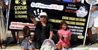 Tatilcilerden Çocuk İstismarına Siyah Eldivenli Protesto