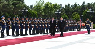 Azerbaycan Cumhurbaşkanı Aliyev, Cumhurbaşkanı Erdoğanı Resmi Törenle Karşıladı