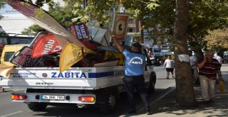 Kaldırım İşgali Yapan Reklam Tabelaları Toplatıldı