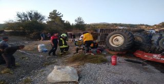 Devrilen Traktörün Altında Kaldılar: 1 Ölü, 1 Yaralı