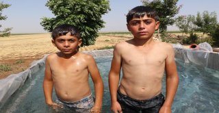 Çocukları Sıcaktan Bunalan Baba Römorku Havuza Çevirdi