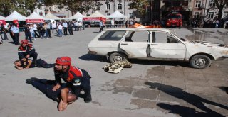 Tokatta İlk Yardım Ve Yangın Söndürme Tatbikatı