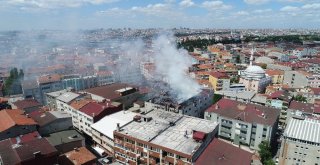 (Özel) Beyoğlunda Tekstil Atölyesindeki Yangın Havadan Görüntülendi