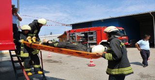 Kadın İtfaiyecilerden Aksiyon Filmlerini Aratmayan Tatbikat
