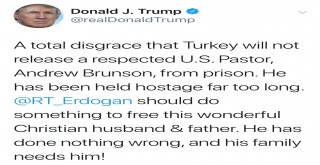 Trump, Türkiyede Tutuklu Papaz İçin Erdoğana Çağrıda Bulundu