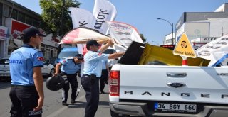 Kaldırım İşgali Yapan Reklam Tabelaları Toplatıldı