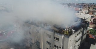 (Özel) Beyoğlunda Tekstil Atölyesindeki Yangın Havadan Görüntülendi