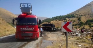 Seyir Halindeki Kamyon Alev Alev Yandı