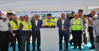 Tarihi Artuklu Hamamı Yeni Yerine Taşındı