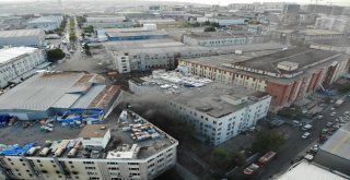 Beylikdüzündeki Fabrika Yangını Havadan Görüntülendi