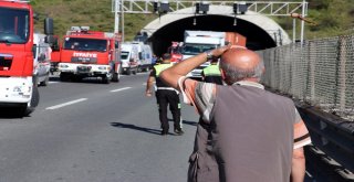 Tem İzmit Tünellerinde Otomobil Yandı, İnsanlar Tünelde Mahsur Kaldı