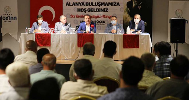 BAŞKAN BÖCEK ALANYA'DA MUHTARLA BULUŞTU