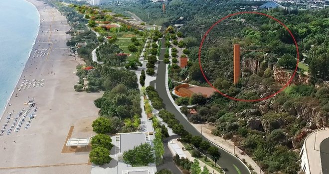 Atatürk Kültür Parkından Sahile Asansörle İnilecek