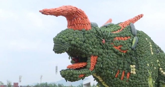Çinde Dev Sebze Heykeli Guinness Rekorlar Kitabına Girdi