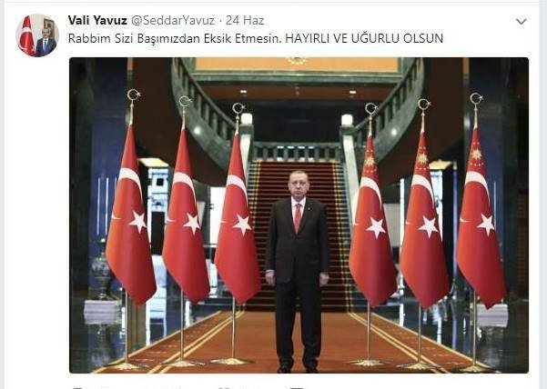 Vali Yavuzdan Erdoğan Mesajı