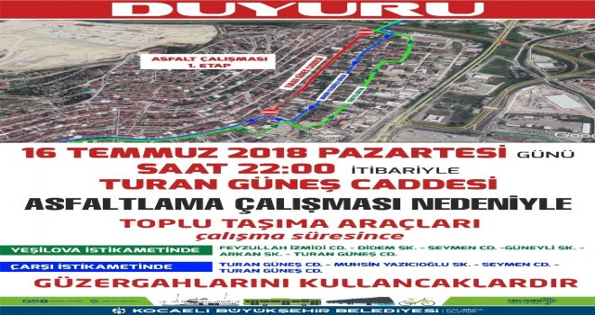 Turan Güneş Caddesinde Trafik Düzenlemesi