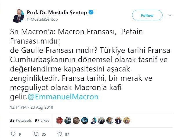 Tbmm Başkanvekili Şentoptan Macrona Tepki