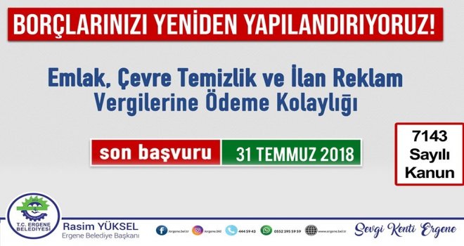 Ergene Belediyesinden Yapılandırma Fırsatı Açıklaması