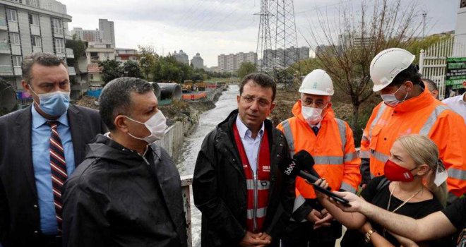 HARAMİDERE'DE İNCELEMELERDE BULUNAN İMAMOĞLU: 'ÇÖZÜM BİZDE'