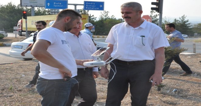 Uşaktan Geçen Tatil Yolcuları Havadan Denetlendi