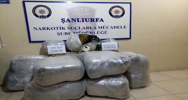 Şanlıurfa Da 280 Kilogram Esrar Ele Geçirildi