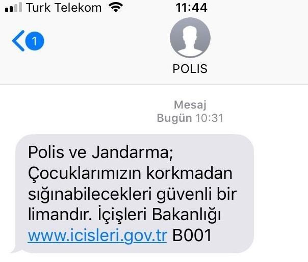 Polisten ‘Güvenli Sms