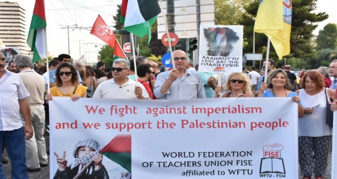 Yunanistanda Filistine Destek Gösterisi