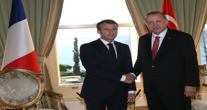 Cumhurbaşkanı Erdoğan, Fransa Cumhurbaşkanı Macron İle Biraraya Geldi